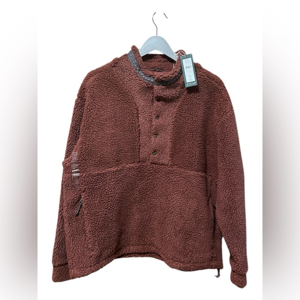 Alpine Design Burgundy Sherpa Pullover – Size Large - Picture 2 of 4